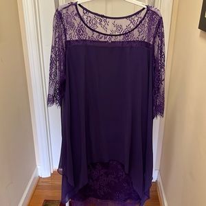 Lace and Sheer Chiffon Dress Size Xl NWOT
